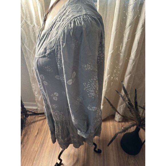 Anthropologie Holding Horses Pavón Ruffle Tiered Button Down Tunic Top Peasant M - Picture 3 of 14